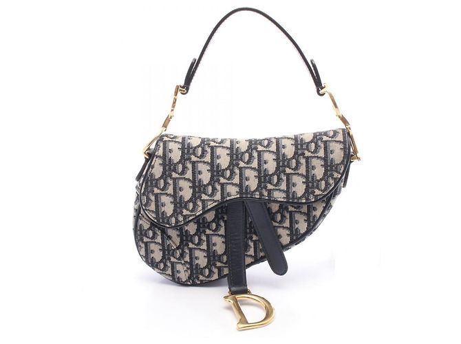 Borsa Saddle Christian Dior in blu navy e beige