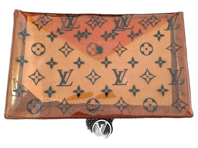 Pochette trasparente Louis Vuitton Monogram Marrone Monogramma