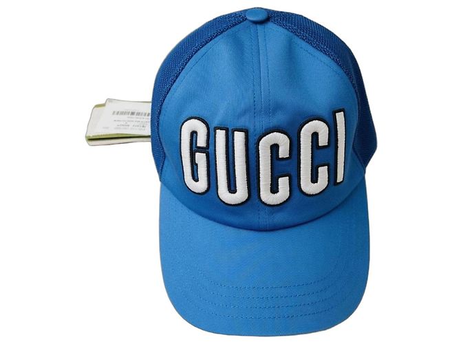 Boné Gucci em algodão e nylon Azul