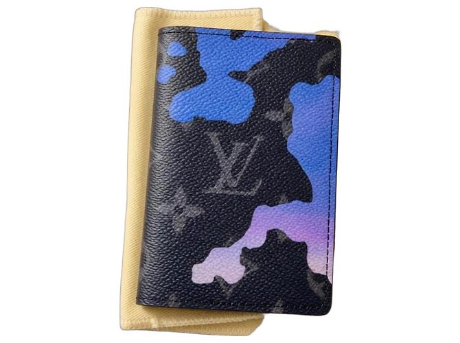 Portafoglio Louis Vuitton Monogram Camouflage Nero Blu Multicolore Porpora