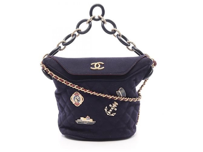 Borsa a tracolla Chanel Paris Hamburg Blu navy