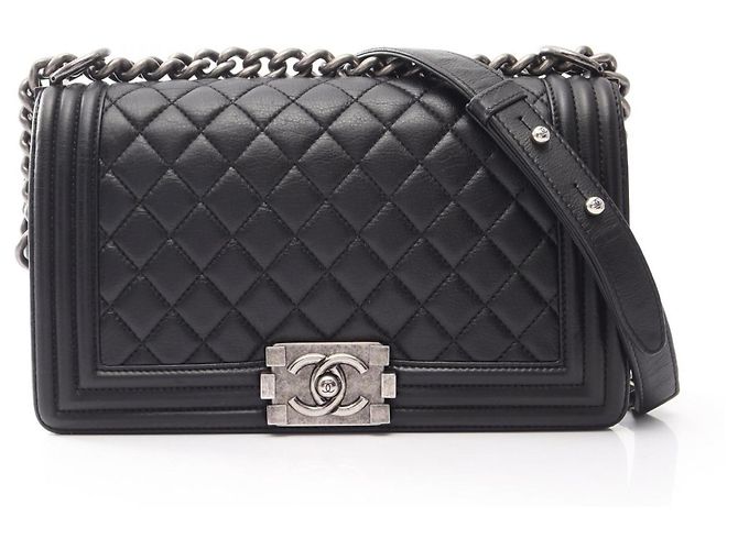 Borsa Chanel Boy in agnello nero