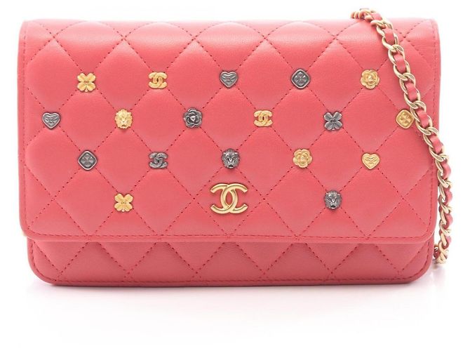 Chanel Matelassé Icon Charm Schultertasche Pink
