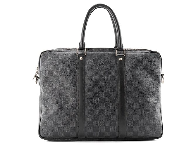 LOUIS VUITTON - Pasta de documentos Louis Vuitton em canvas damier graphite Preto