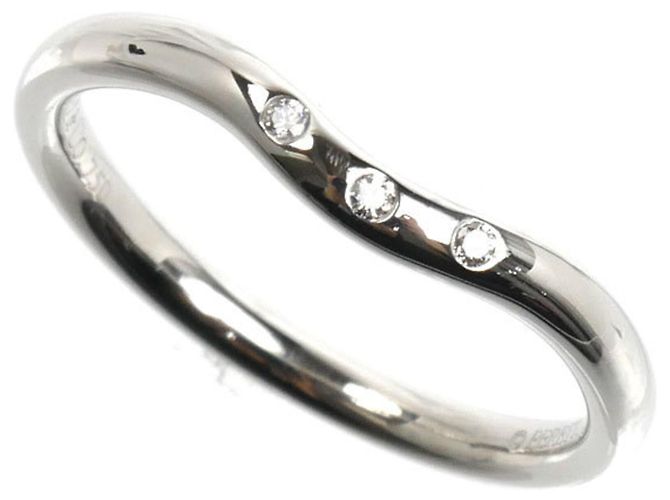 Anel de banda curva em ouro branco 18K e diamantes Tiffany & Co.