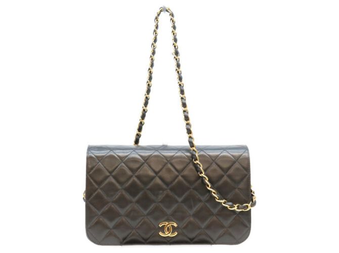 Borsa a tracolla Chanel Lambskin Full Flap Nero
