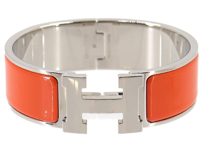 Hermès Bracciale Clic Clac H Hermes Argento Arancione 