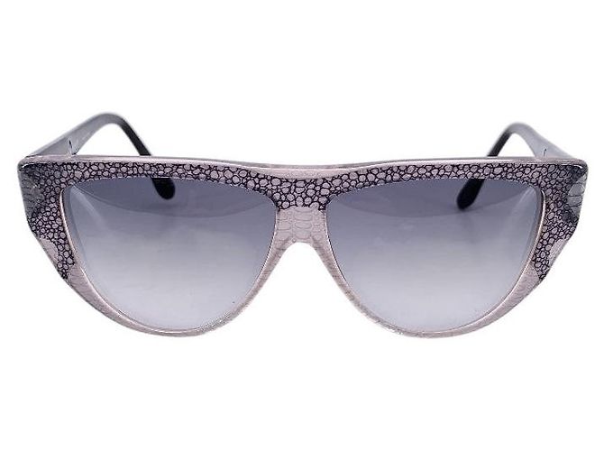Autre Marque Occhiali da Sole Flat Top con Stampa Animalier e Lenti sfumate Blu