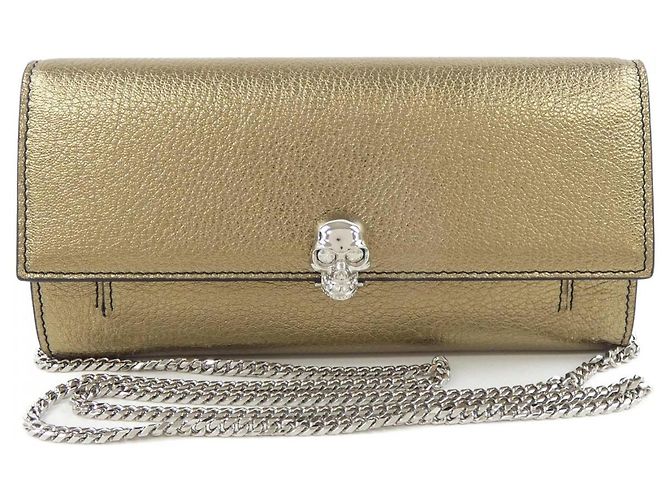 Alexander McQueen WALLET Portefeuille Doré