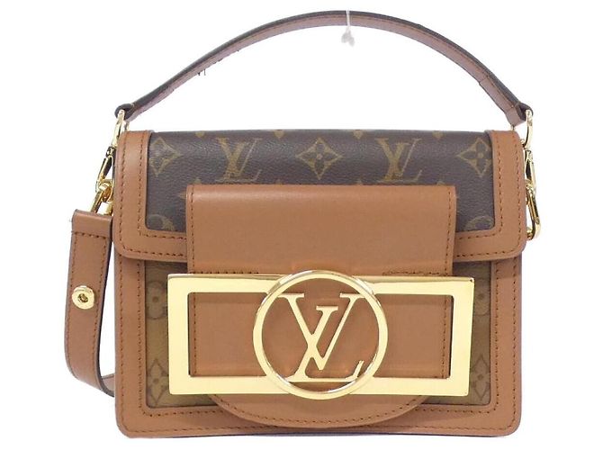Bolsa de ombro Louis Vuitton Dauphine Lock XL em canvas Monogram e couro de bezerro Marrom
