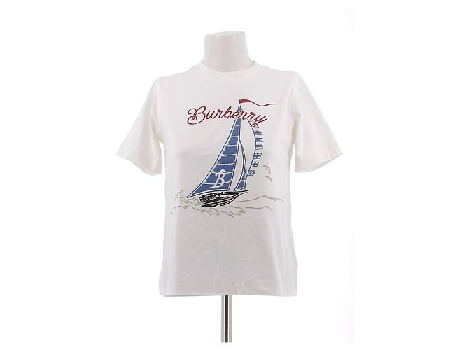 Camiseta branca de algodão Burberry Branco