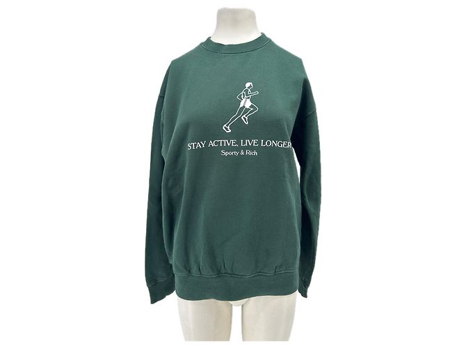 Autre Marque SPORTY & RICH Sweatshirt grün Baumwolle 