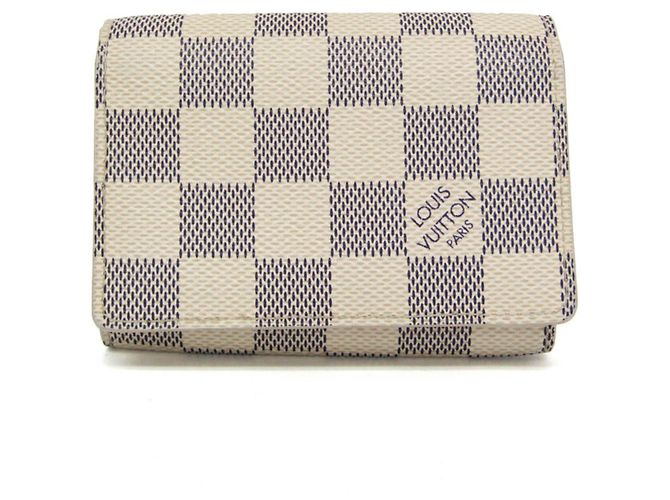 Louis Vuitton Damier Azur Visitenkartenetui Aus weiß