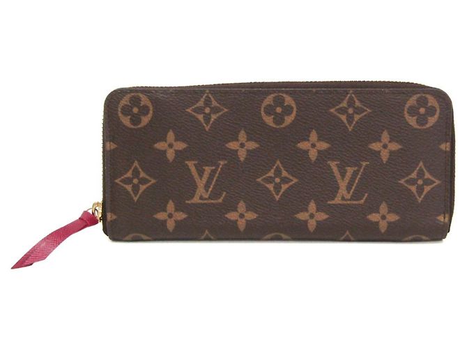 Portafoglio Louis Vuitton Monogram Clemence Marrone Fuschia