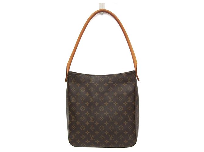 Bolso de hombro Louis Vuitton Monogram Looping GM M51145 Castaño