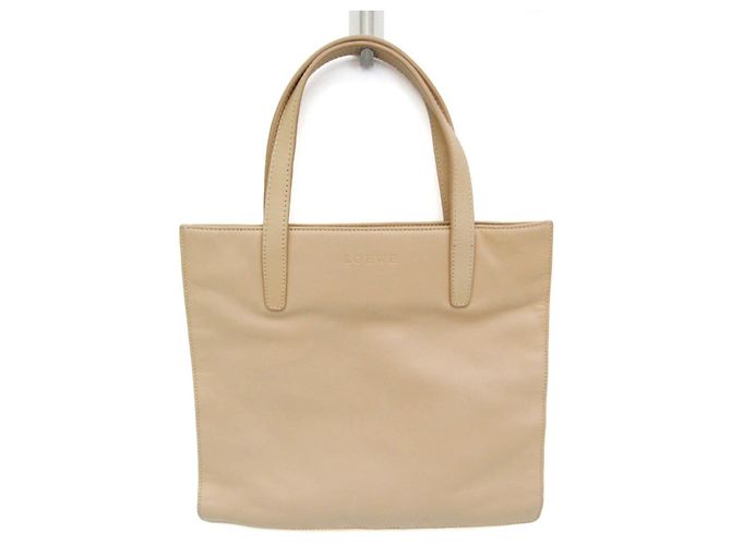 Petit sac cabas Loewe beige en cuir