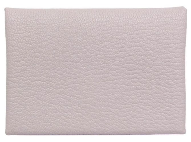Hermès Hermes Calvi Duo Chevre Leather Card Case in Light Pink