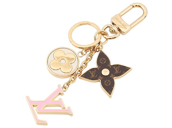 Chaveiro em canvas Monogram Louis Vuitton Marrom Rosa