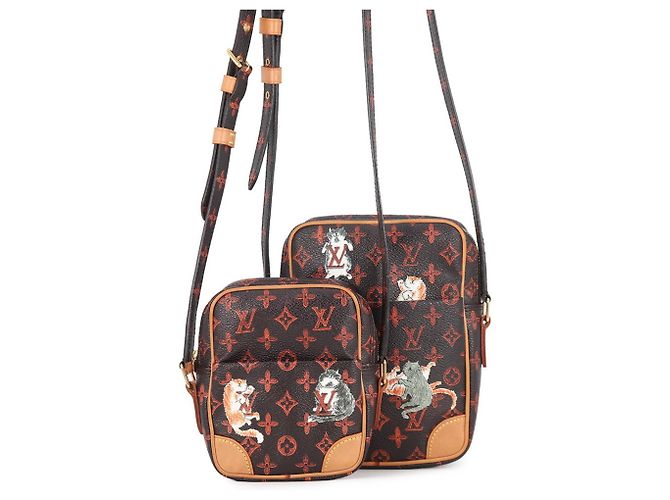 Bolso de Hombro Louis Vuitton Monogram Castaño Naranja