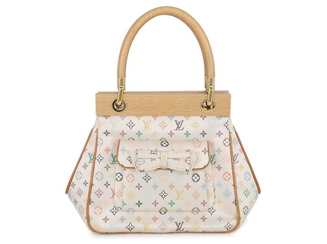 Sac à main Louis Vuitton Monogram Multicolor Satin Abelia Blanc