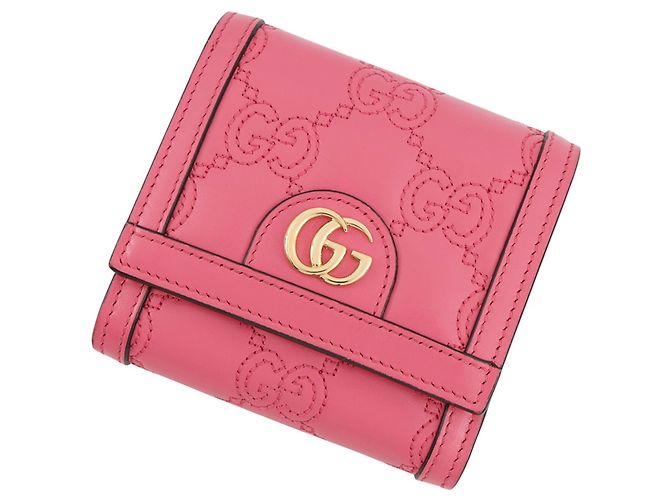 Portafoglio Bi-fold Gucci in pelle rosa
