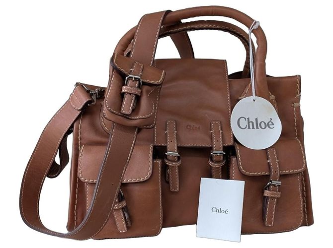 Chloé Edith Medium Bolsa de Couro Marrom
