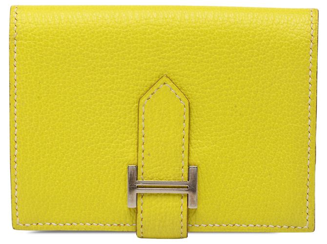 Hermès Yellow Epsom Bearn Card Case