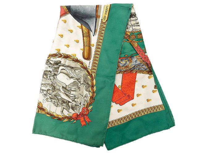 Sciarpa in seta Hermès Green Napoleon 90 Verde