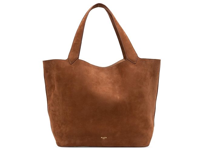 ALAÏA Tote Le Cabas en nubuck marrón Castaño
