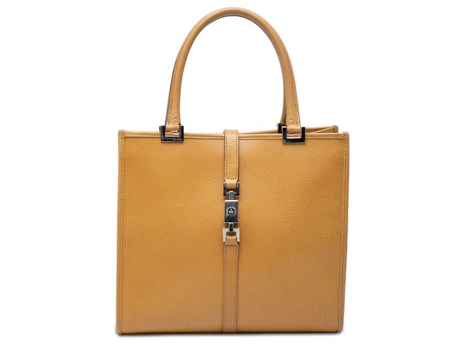 Bolsa Jackie em couro de bezerro marrom Gucci Caramelo