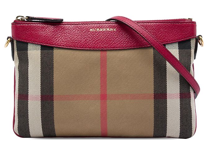 Bolsa transversal Burberry Peyton em lona House Check marrom Castanho claro