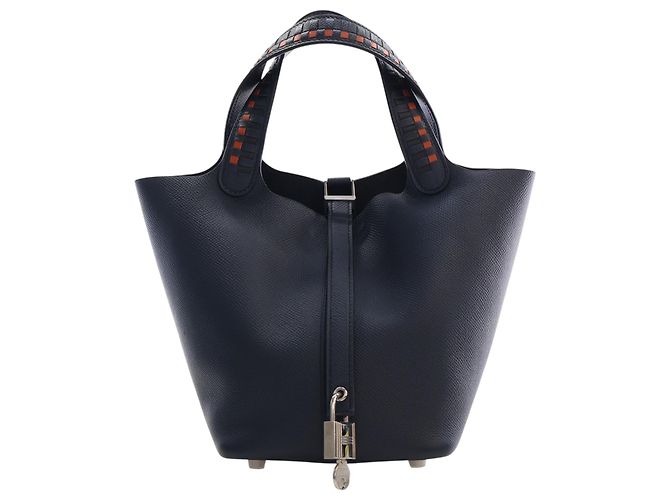 Hermès Blue Epsom Tressage Picotin Lock 18 Bleu Bleu Marine