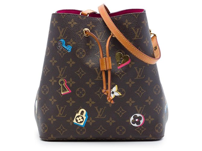 Néonoé Louis Vuitton Marrón Monogram Love Lock Neonoe MM Castaño