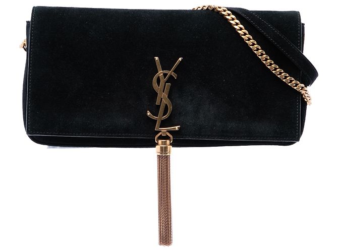 Sac Kate 99 Monogram en daim noir Saint Laurent