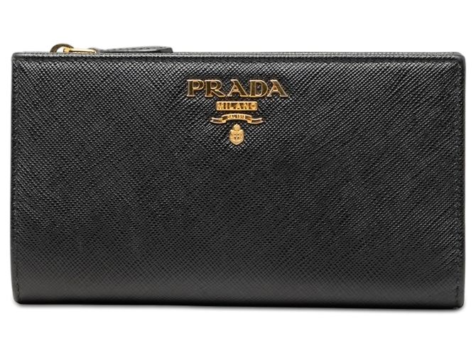 Prada Schwarzes Saffiano Bifold Long Wallet