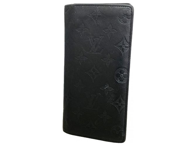 Portafoglio lungo Brazza Monogram Shadow Louis Vuitton Nero