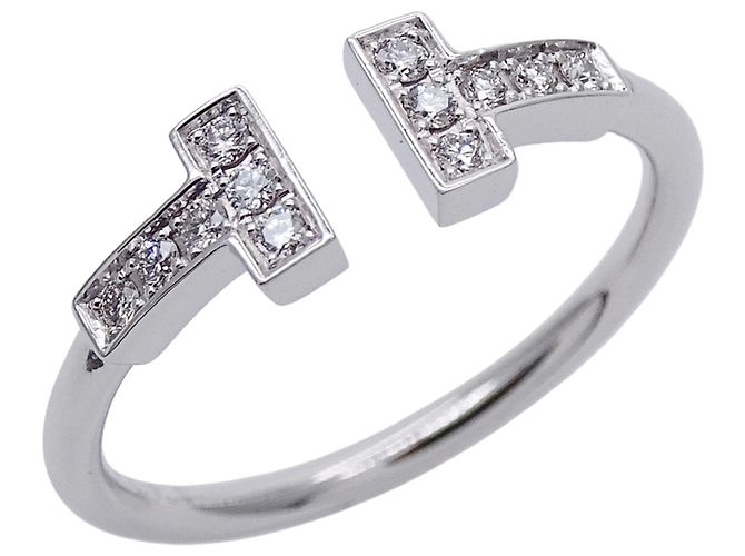 Anillo de banda en oro blanco de 18K Tiffany & Co. Dorado