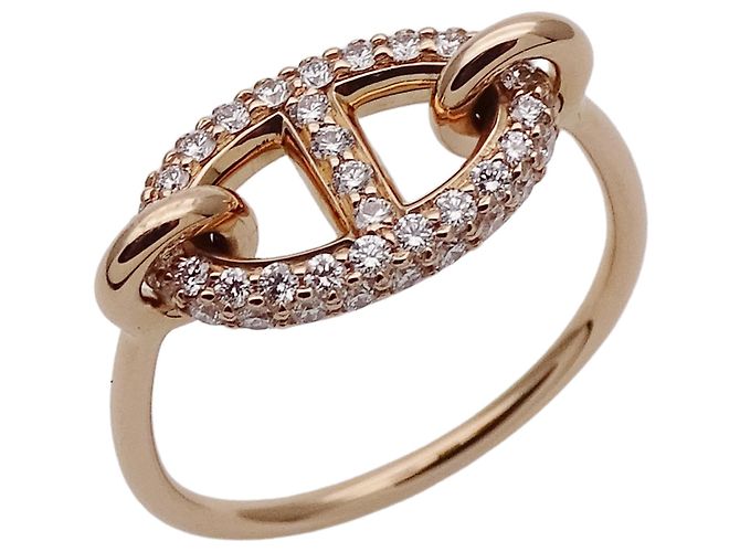 Ring Anello Hermès Pink Gold Band D'oro