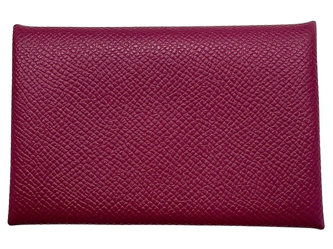 Hermès Kartenetui aus lila Epsom-Leder