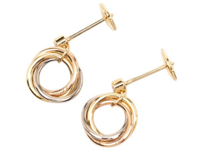 Orecchini Trinity in oro 18K e diamante Cartier Argento D'oro