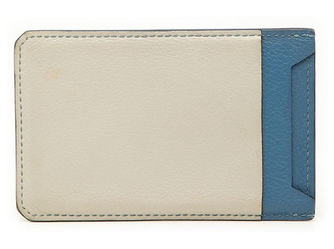 Hermès Hermes City 4CC Kartenetui Beige Marineblau