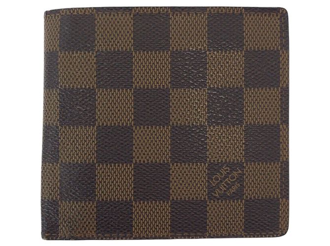 Portafoglio Louis Vuitton Damier Marco Marrone Marrone scuro Damier ebene