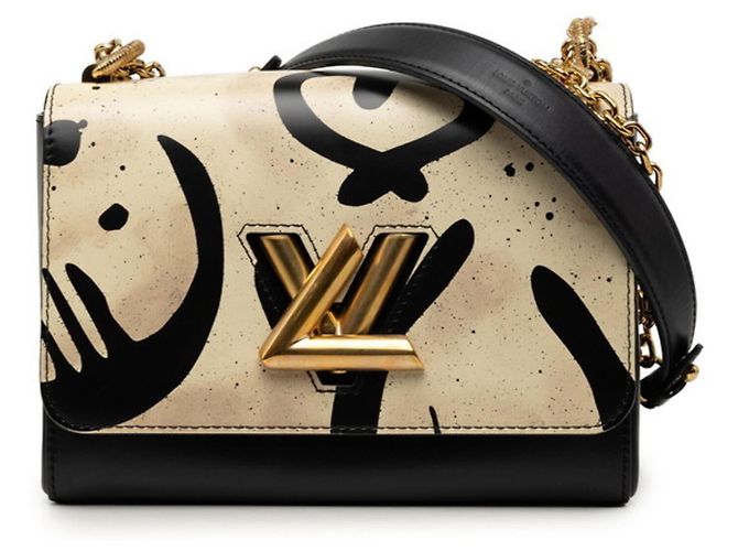 Bolsa de ombro com corrente Twist MM Louis Vuitton Preto Cru