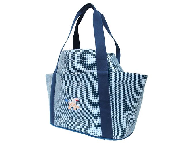 Hermès Bolso Tote Animaux Natte Hermes Azul