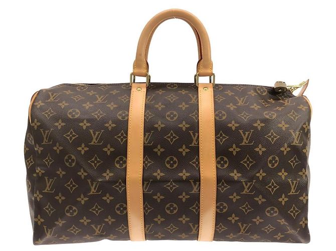 Bolso Boston Louis Vuitton Monogram Keepall 45cm Castaño Monograma