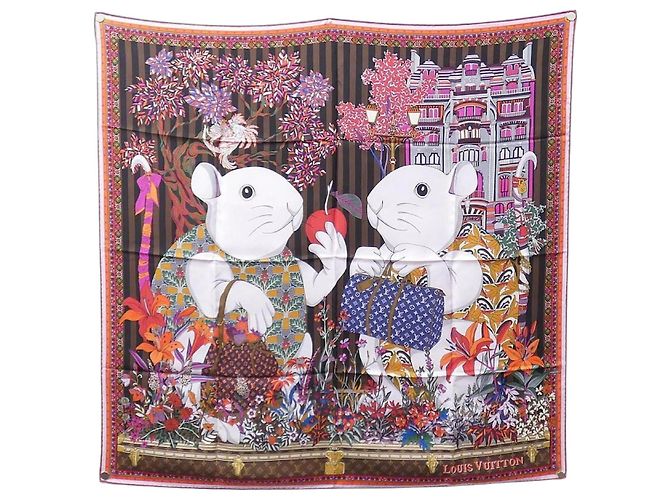 Sciarpa Louis Vuitton Monogram Carre Rat Animals Monogramma