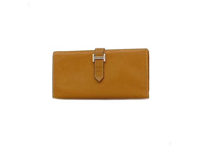 Hermès Hermes Tri-fold Long Wallet in Gold Epsom Leather Golden