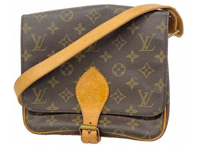 Borsa a Spalla Louis Vuitton Monogram Cartouchiere MM Marrone