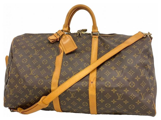 Louis Vuitton Boston Monogram Keepall Bandoulière 55 Marrone