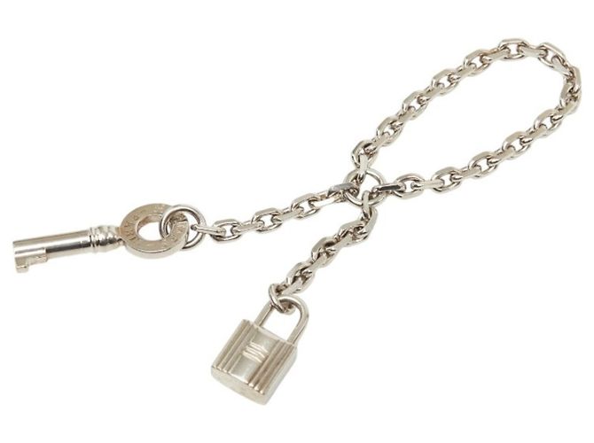 Ring Hermès Hermes Cadena Chaveiro Anel para Lenço Prata 